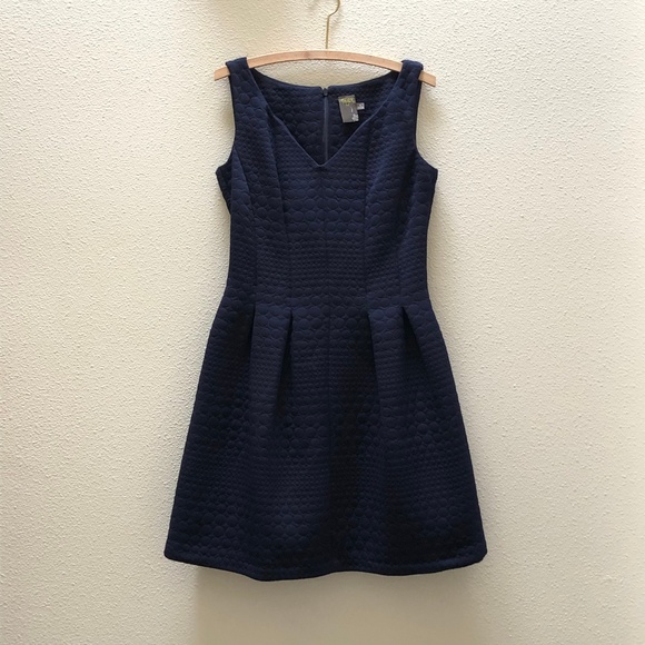 Taylor Dresses & Skirts - NEW Taylor Navy Blue Jacquard Fit & Flare Dress 12